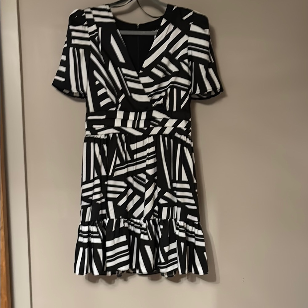 Karl Lagerfeld Black and White Striped Dress